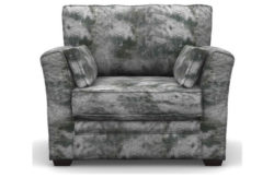 Heart of House Malton Shimmer Fabric Cuddle Chair - Silver